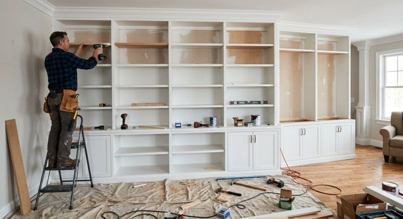 Built In Bookcase Installation in Annapolis, MD